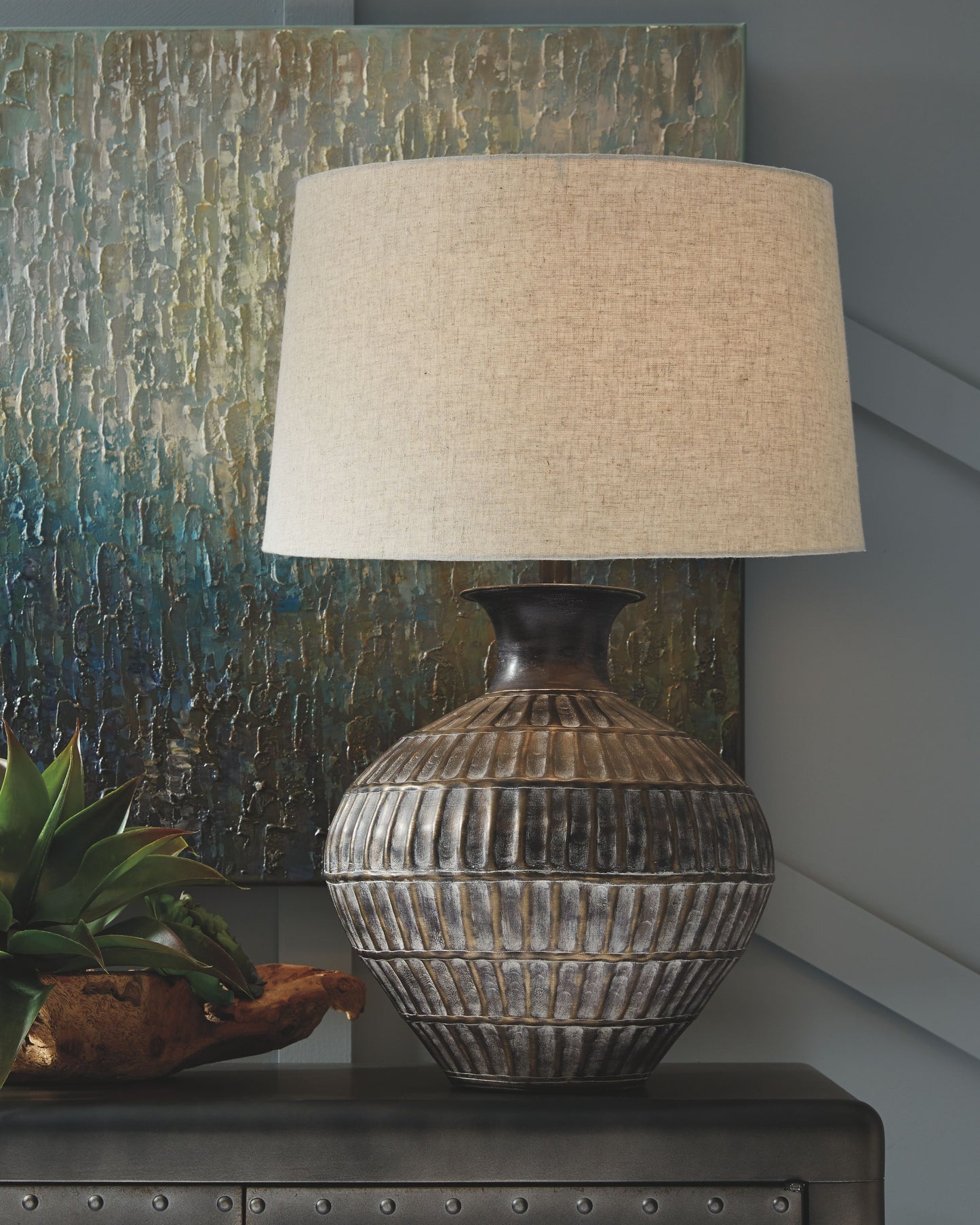 Magan - Metal Table Lamp - Antique Bronze Finish