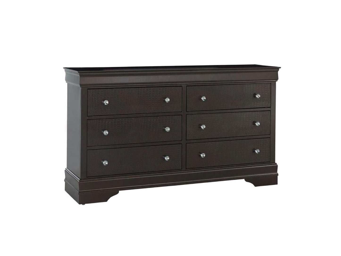 Global Pompei - 6 Drawer Dresser - Metallic Gray