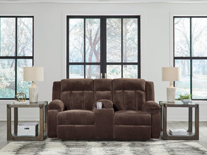 Free Wake - Chocolate - Double Relcining Power Loveseat With Console