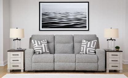 Biscoe - Power Reclining Sofa With Adj Headrest - Pewter