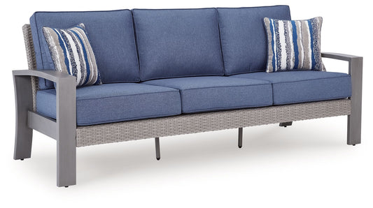 Half Moon Beach - Sofa With Cushion - Blue / Gray